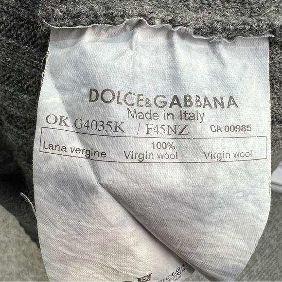 Dolce & Gabbana Italy 100% wool grey ribbed knit raglan sleeve sweater IT 50 - Picture 14 of 16